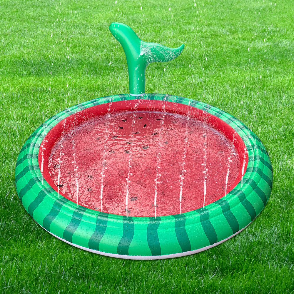 Kids Inflatable Pool Watermelon Design Built-In Sprayer Non-Slip Surface