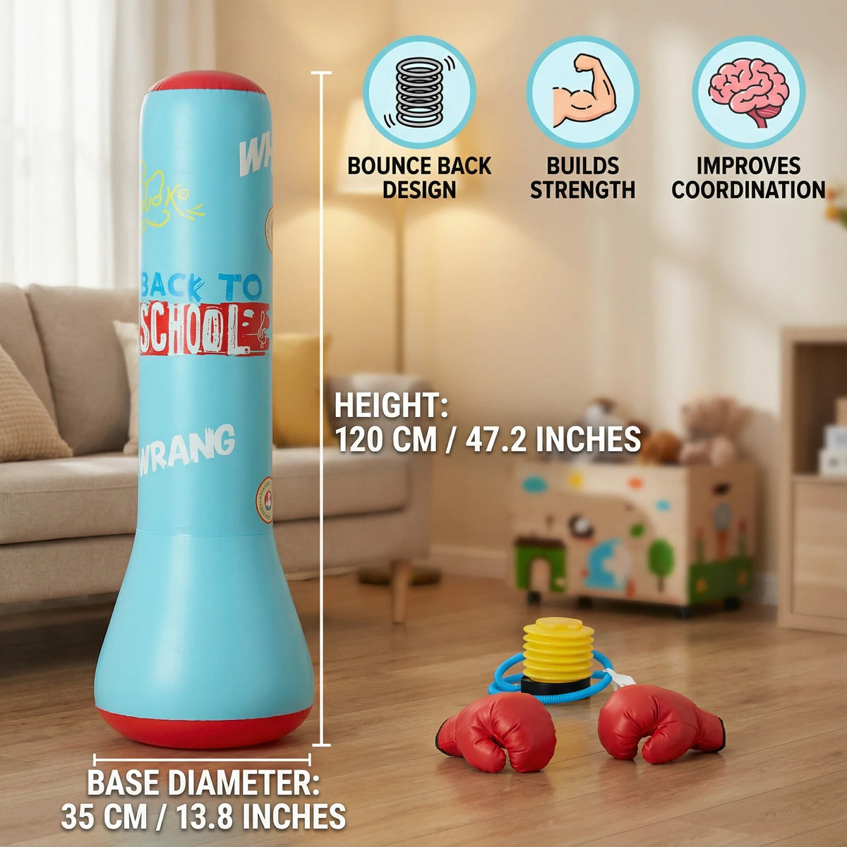 Kids Inflatable Punching Bag Water-Filled Base