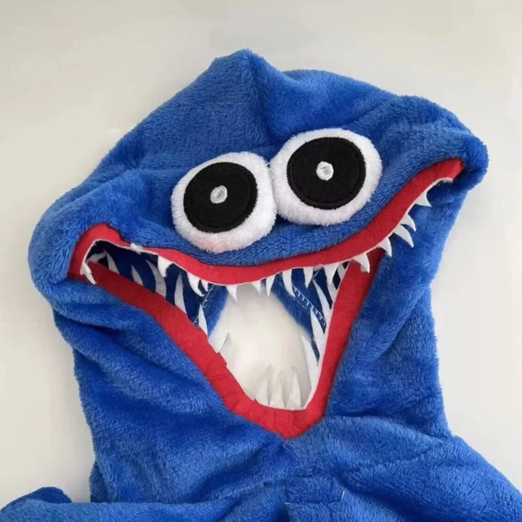 Kids Jumpsuit Plush Hooded Monster Relaxed Fit
