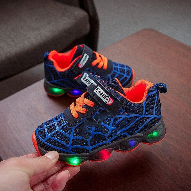 Kids Light-Up Sneakers Step-Activated LED & Breathable Mesh