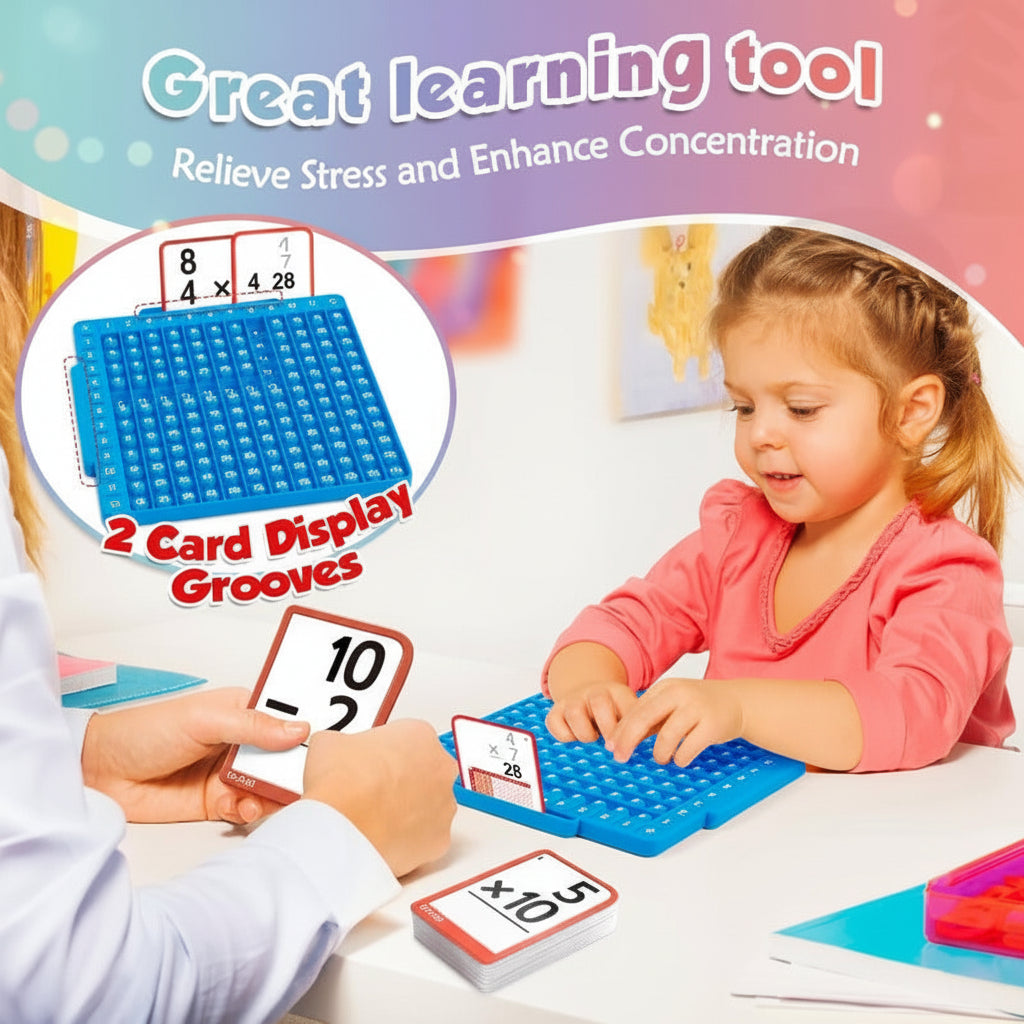 Kids Math Set Silicone Pop Board & 332 Flashcards