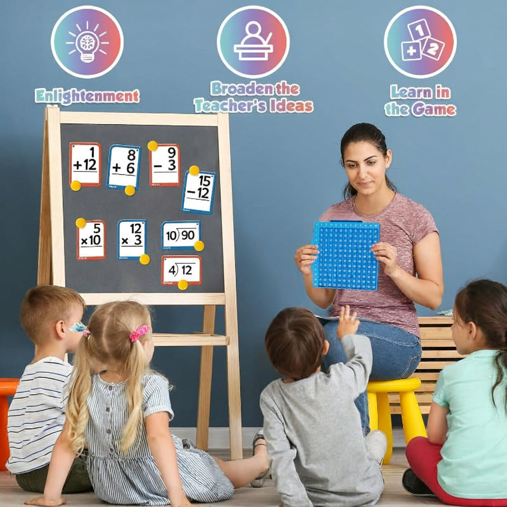 Kids Math Set Silicone Pop Board & 332 Flashcards