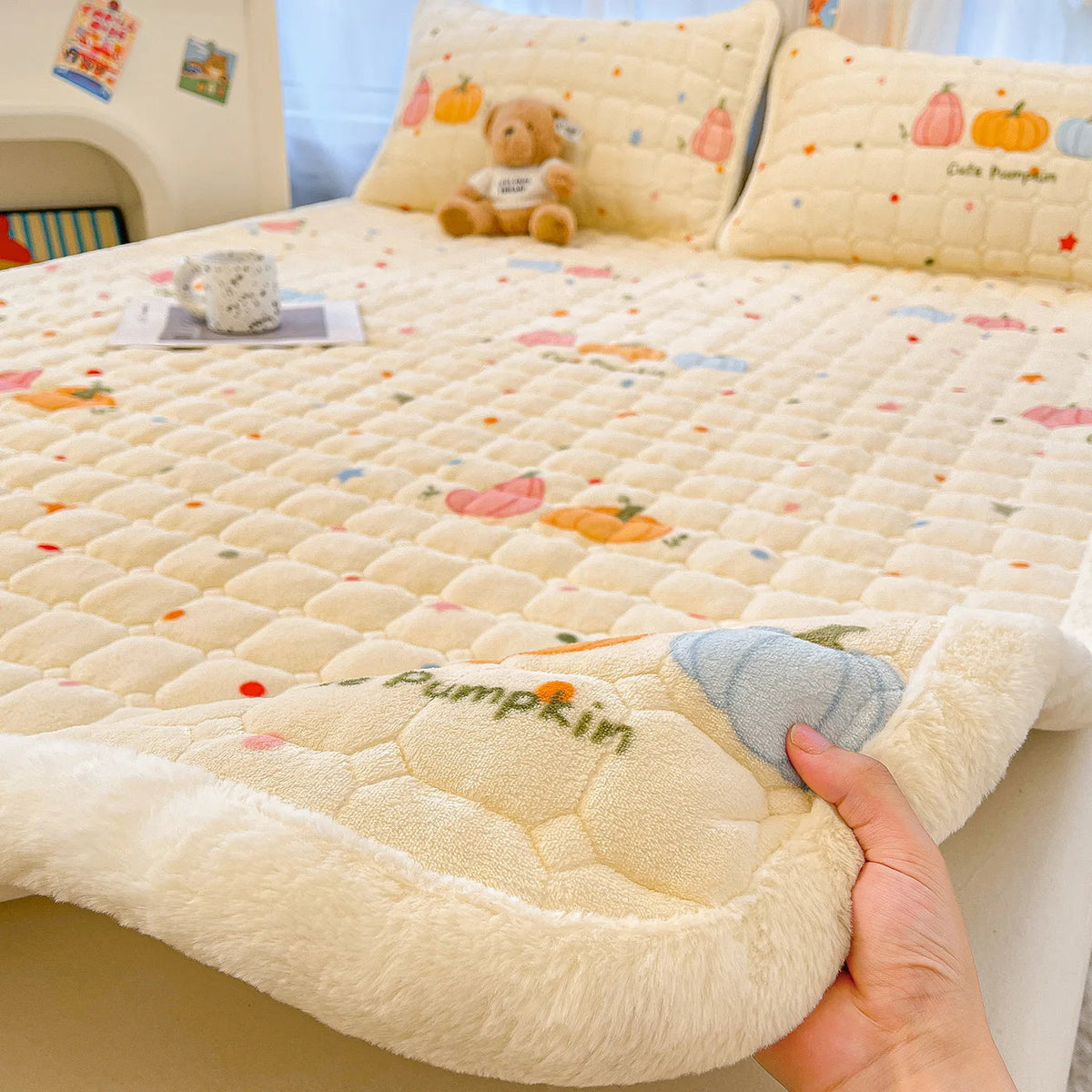 Kids Mattress Pad Quilted 100% Polyester Machine Washable