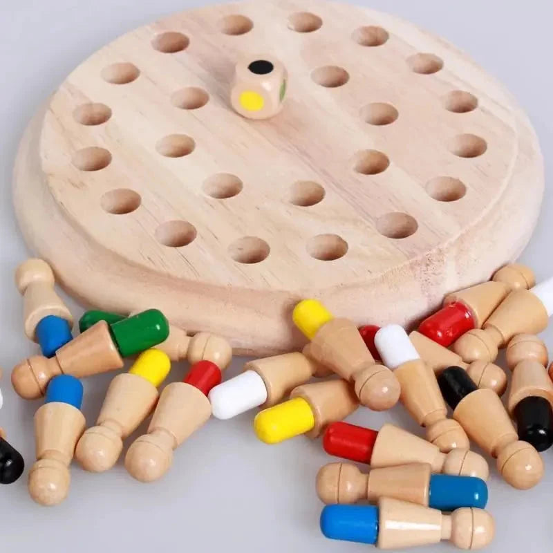 Kids Memory Game Natural Wood Non-Toxic Paint