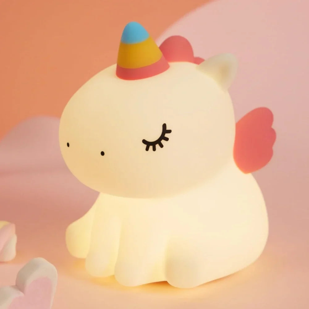 Kids Night Light Squeezable Silicone Adjustable Brightness & Rechargeable