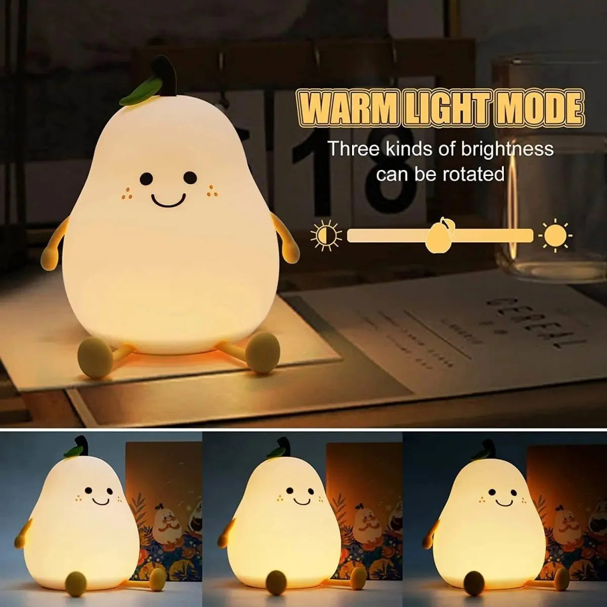 Kids Night Light Touch-Control Silicone USB Rechargeable