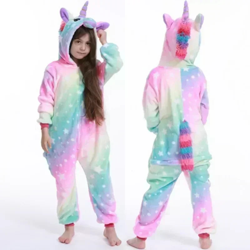 Kids Onesie Hooded Unicorn Soft Fleece