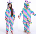 Kids Onesie Hooded Unicorn Soft Fleece