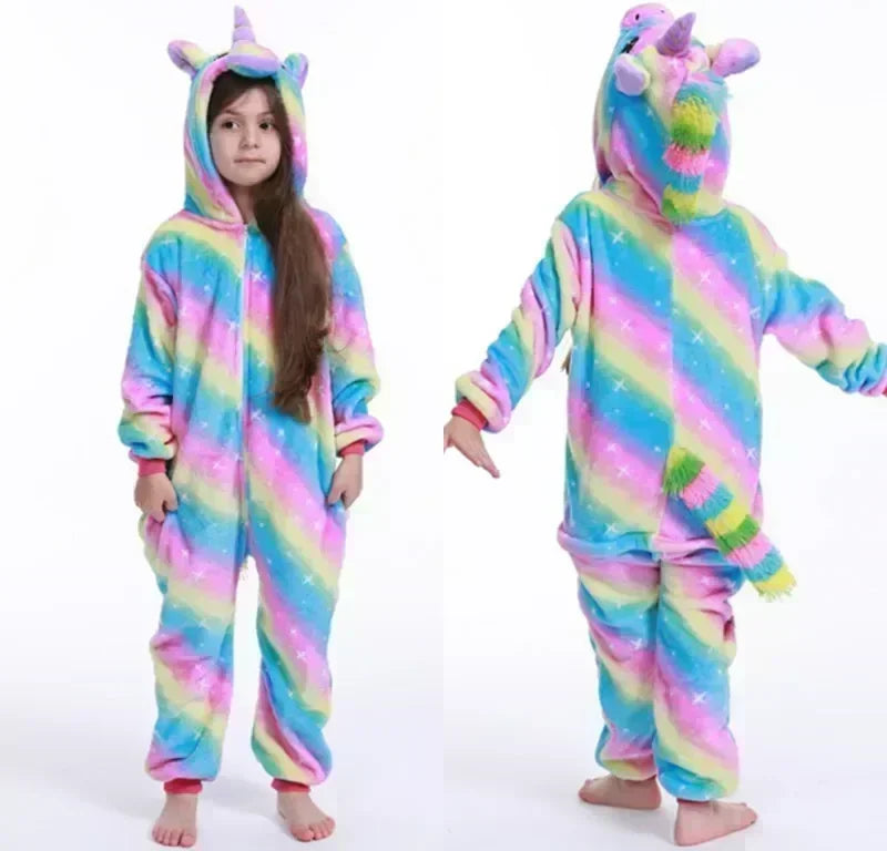 Kids Onesie Hooded Unicorn Soft Fleece