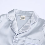 Kids Pajama Set Button-Front Top Elastic-Waist Pants