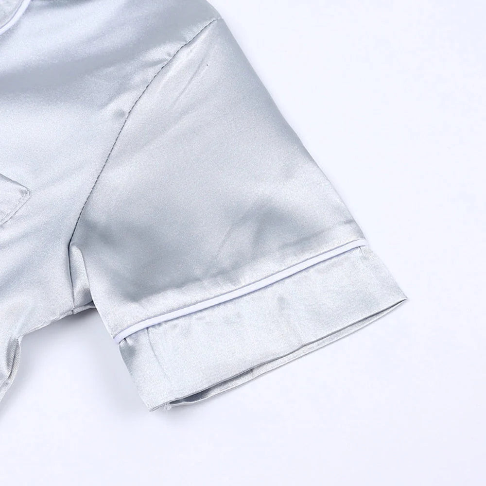 Kids Pajama Set Button-Front Top Elastic-Waist Pants