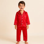Kids Pajama Set Button-Front Top Elastic-Waist Pants