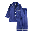 Kids Pajama Set Button-Front Top Elastic-Waist Pants