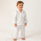 Kids Pajama Set Button-Front Top Elastic-Waist Pants