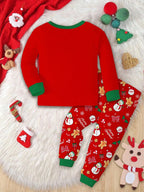 Kids Pajama Set Lined & Stretch Knit Holiday Print