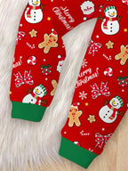 Kids Pajama Set Lined & Stretch Knit Holiday Print