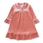 Kids Pajama Set Velvet Top & Plaid Pants