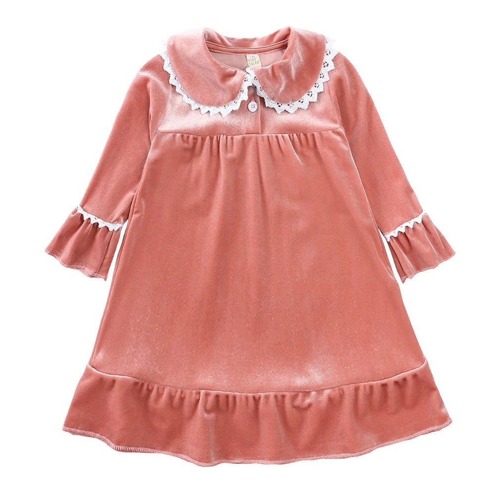 Kids Pajama Set Velvet Top & Plaid Pants