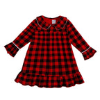 Kids Pajama Set Velvet Top & Plaid Pants