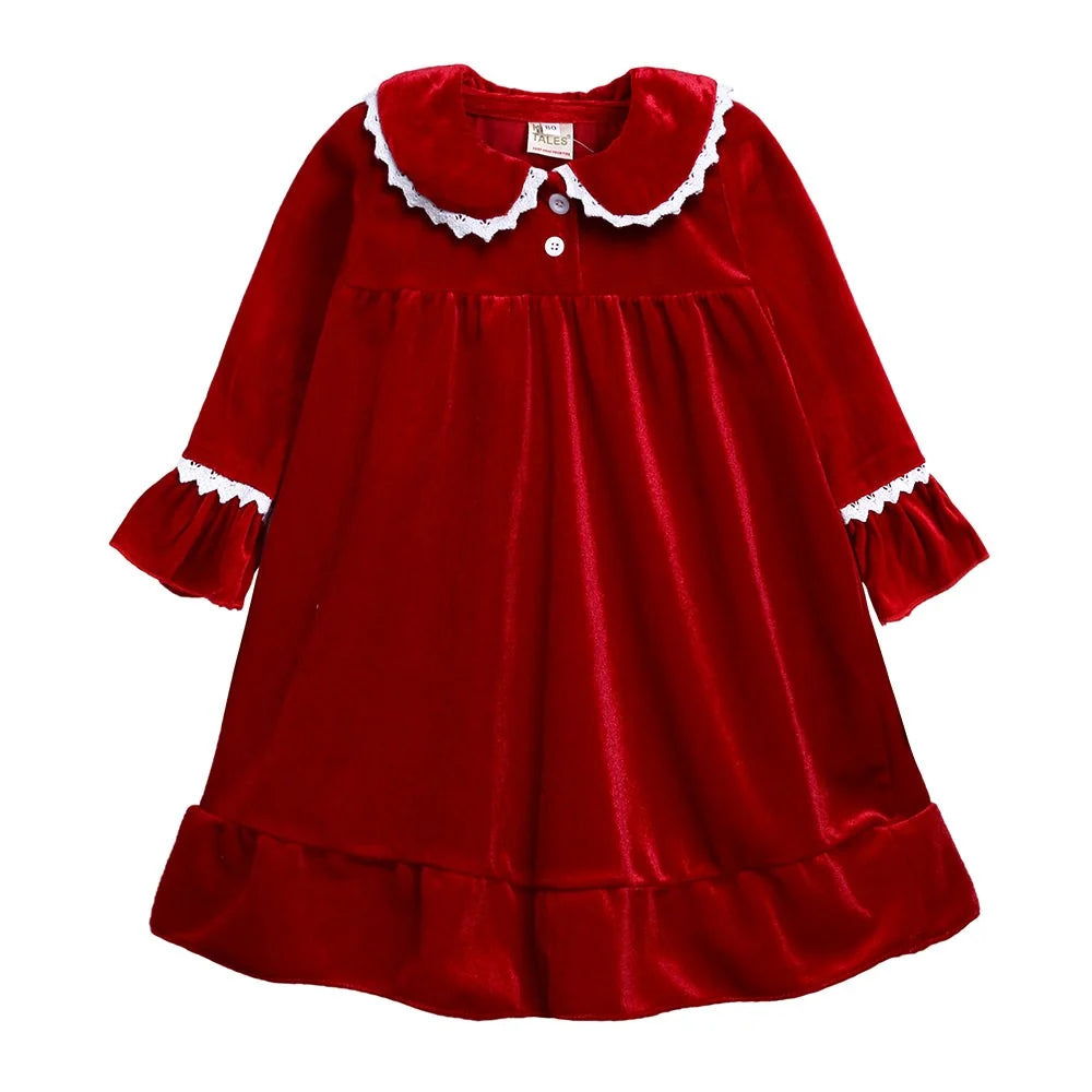 Kids Pajama Set Velvet Top & Plaid Pants