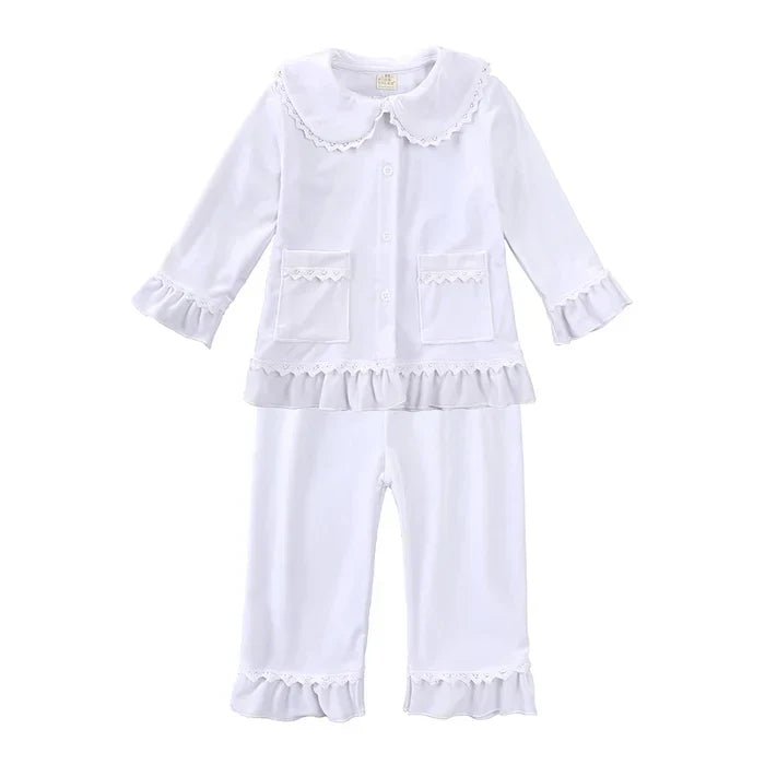 Kids Pajama Set Velvet Top & Plaid Pants