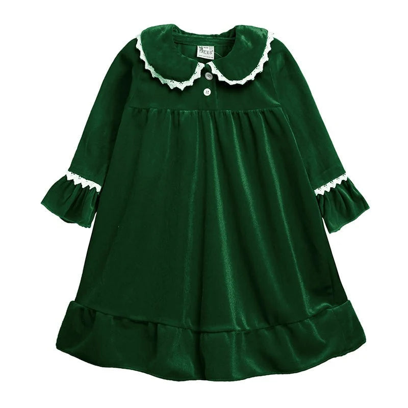 Kids Pajama Set Velvet Top & Plaid Pants