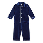 Kids Pajama Set Velvet Top & Plaid Pants