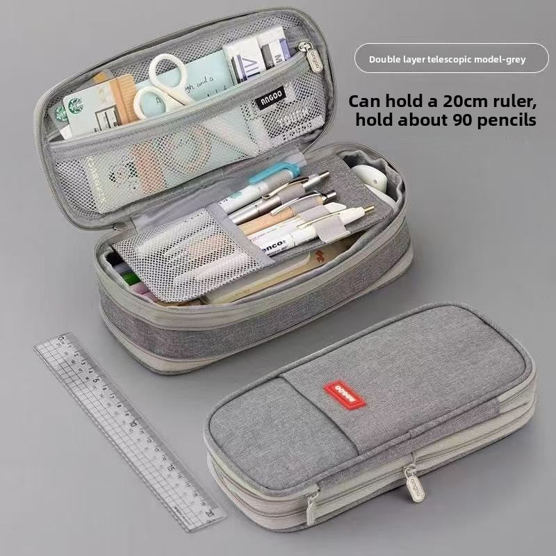 Kids Pencil Case Full-Opening Zipper & Elastic Holders