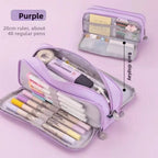 Kids Pencil Case Full-Opening Zipper & Elastic Holders