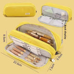 Kids Pencil Case Full-Opening Zipper & Elastic Holders
