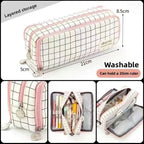Kids Pencil Case Full-Opening Zipper & Elastic Holders