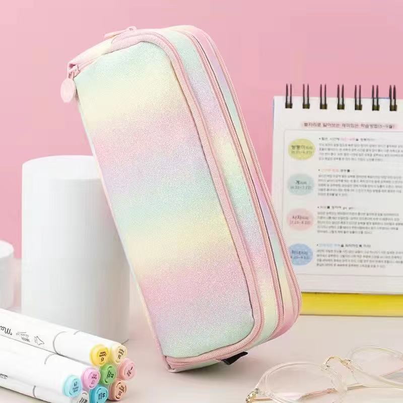Kids Pencil Case Full-Opening Zipper & Elastic Holders
