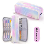 Kids Pencil Case Full-Opening Zipper & Elastic Holders
