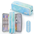 Kids Pencil Case Full-Opening Zipper & Elastic Holders