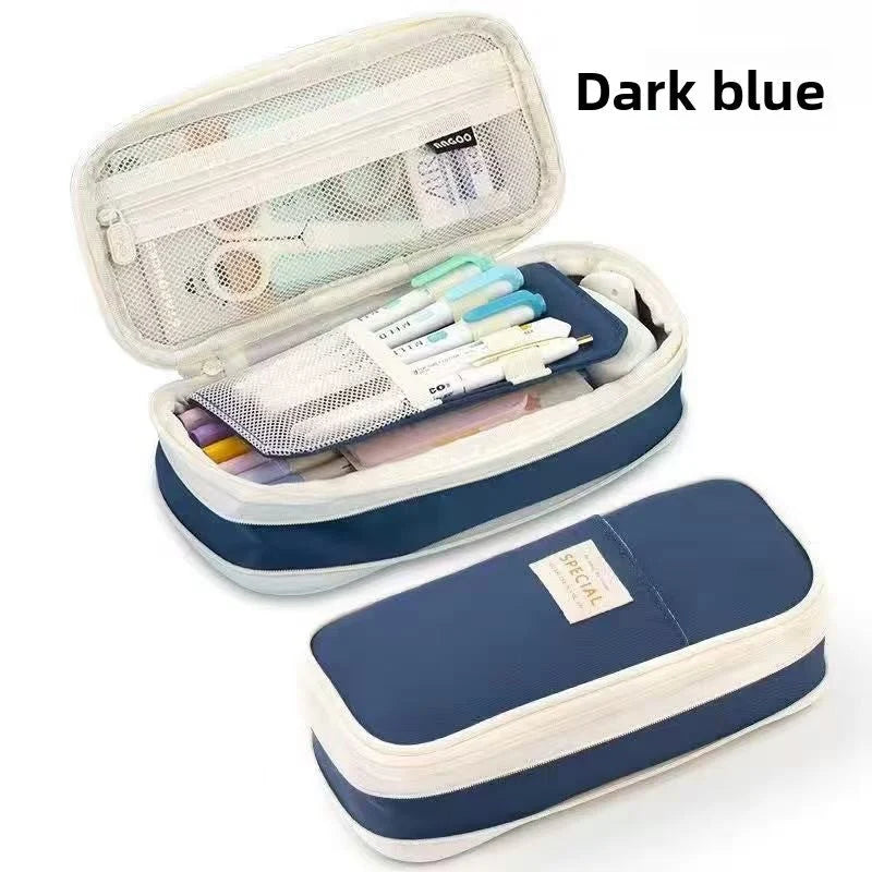 Kids Pencil Case Full-Opening Zipper & Elastic Holders