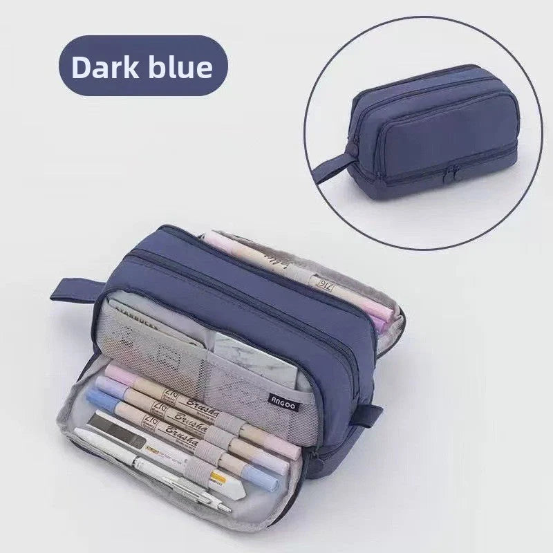 Kids Pencil Case Full-Opening Zipper & Elastic Holders