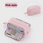 Kids Pencil Case Full-Opening Zipper & Elastic Holders
