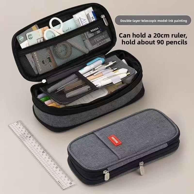 Kids Pencil Case Full-Opening Zipper & Elastic Holders