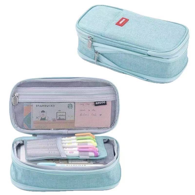 Kids Pencil Case Full-Opening Zipper & Elastic Holders