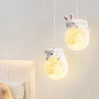 Kids Pendant Light Cartoon Soft Diffused Shade Adjustable Height