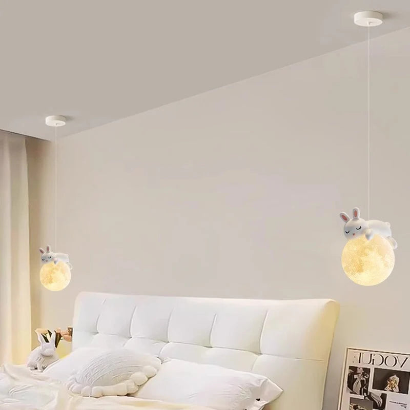 Kids Pendant Light Cartoon Soft Diffused Shade Adjustable Height