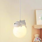 Kids Pendant Light Cartoon Soft Diffused Shade Adjustable Height