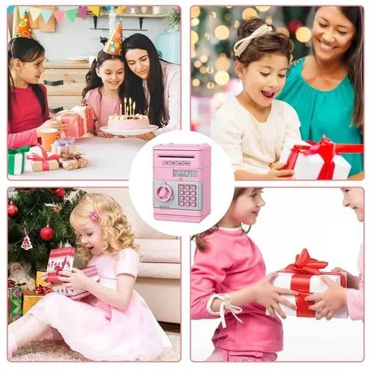 Kids Piggy Bank Electronic ATM-Style Key & Code Lock