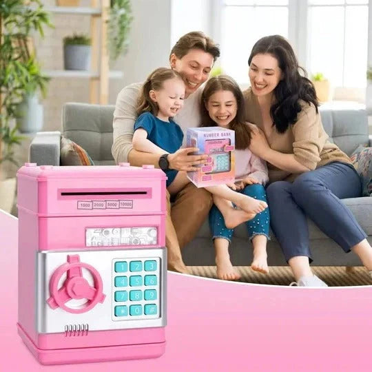 Kids Piggy Bank Electronic ATM-Style Key & Code Lock