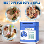 Kids Piggy Bank Electronic ATM-Style Key & Code Lock