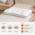 Kids Pillow Memory Foam Contoured Neck Support Breathable Surface