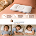 Kids Pillow Memory Foam Contoured Neck Support Breathable Surface