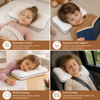Kids Pillow Memory Foam Contoured Neck Support Breathable Surface