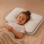 Kids Pillow Memory Foam Contoured Neck Support Breathable Surface