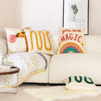 Kids Pillowcase Hand-Tufted Canvas Hidden Zipper 18x18 Inch